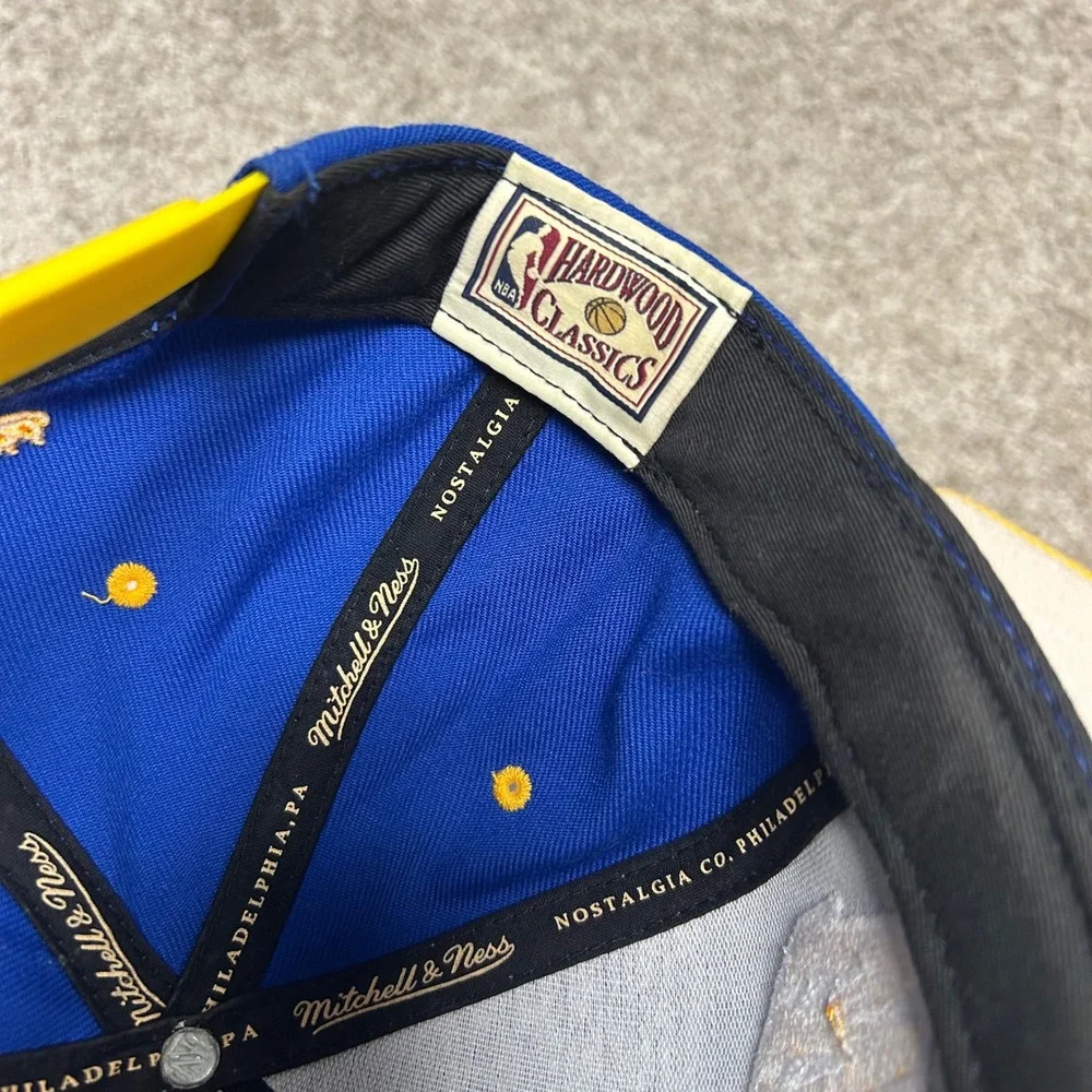 Golden State Warriors Mitchell Ness‎ Hardwood Classic Snapback Hat Blue Yellow